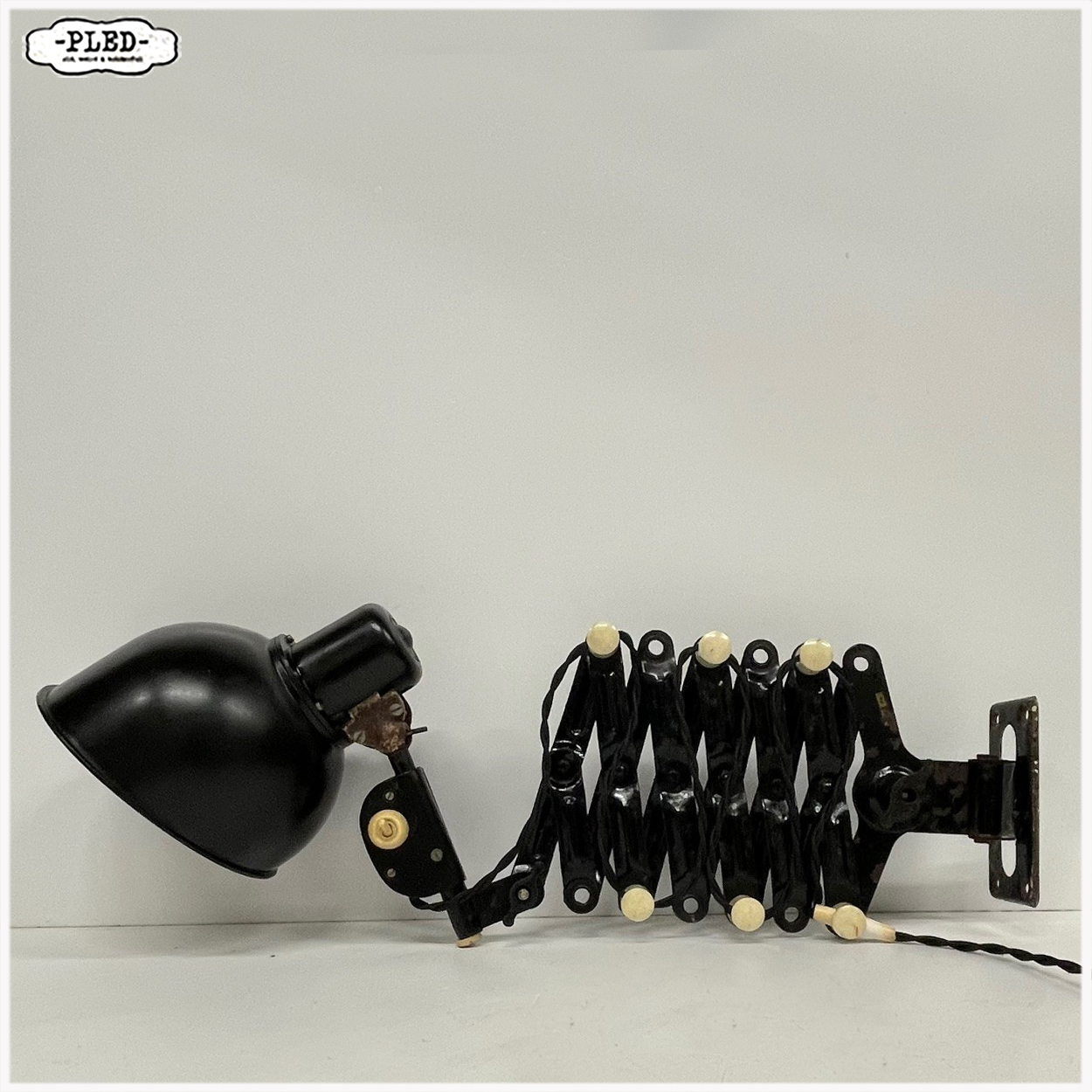 Industriele schaarlamp van REIF, Dresden, DDR - Afbeelding 3