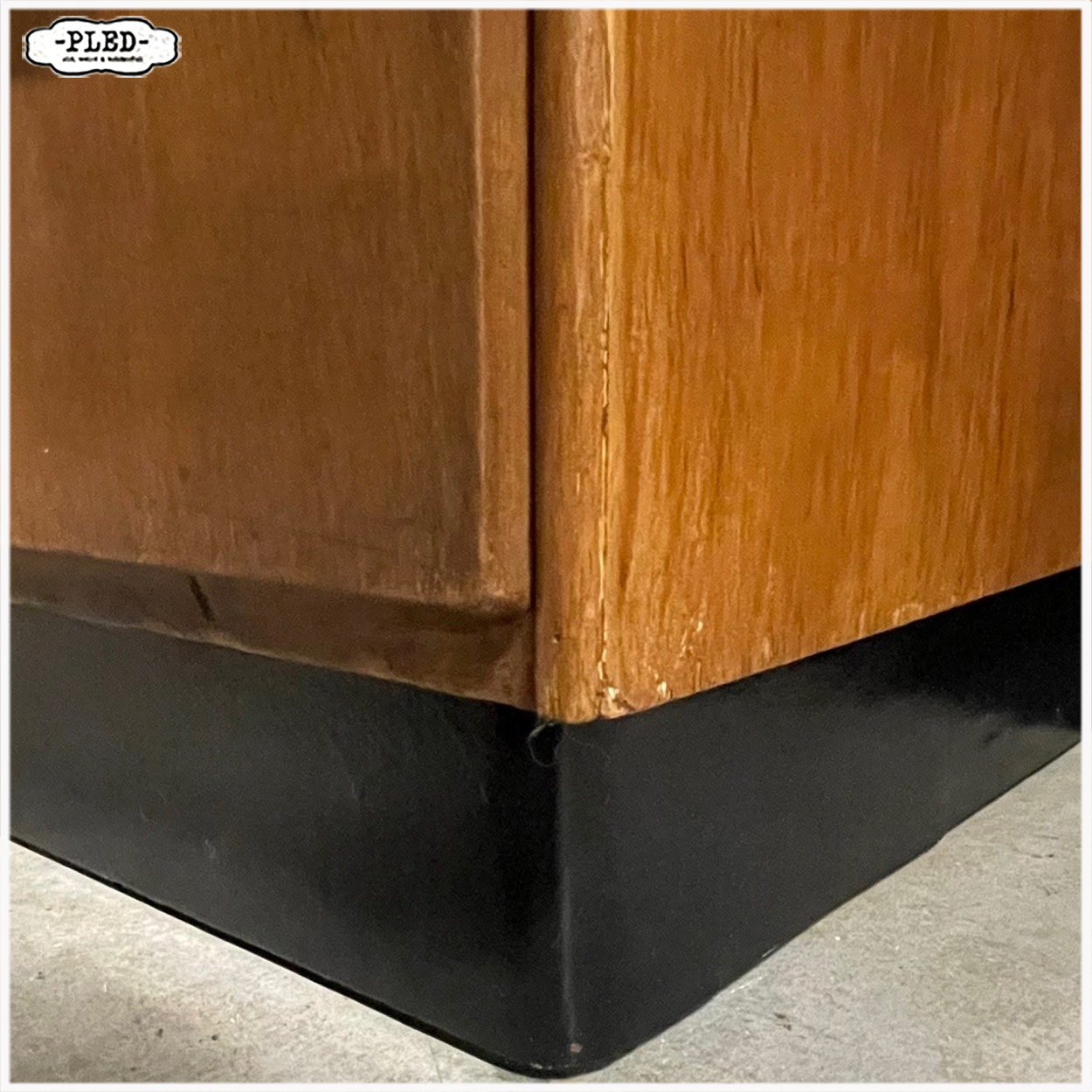 Oude eikenhouten apothekerskast met hardstenen blad - Afbeelding 13