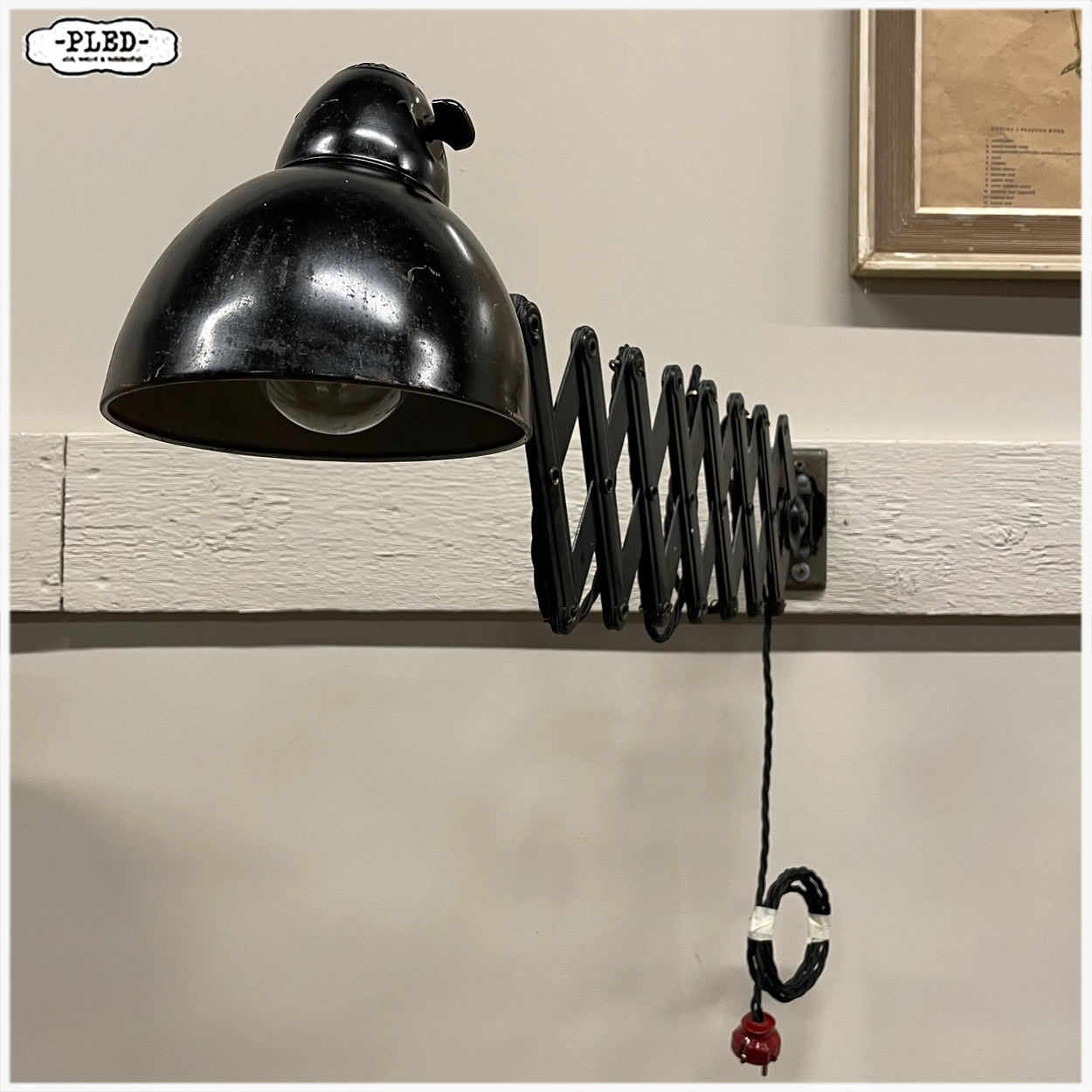 Oude, vooroorlogse schaarlamp van Böhme und Hennen, Bauhaus - Afbeelding 7