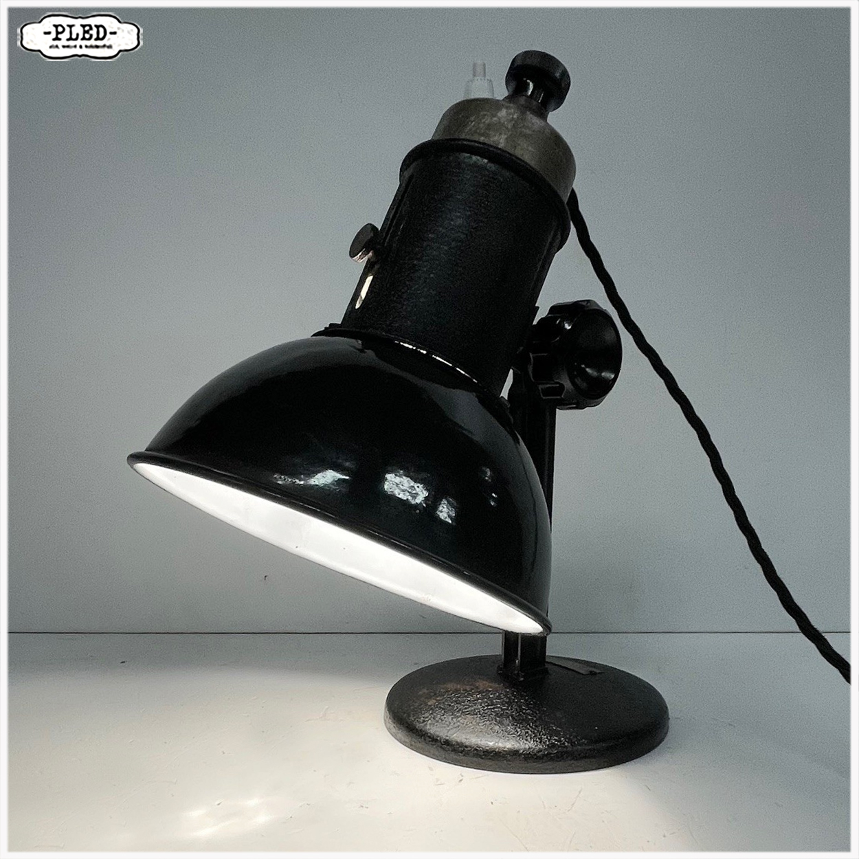Industriele werkplaatslamp met geëmailleerde kap - Afbeelding 7