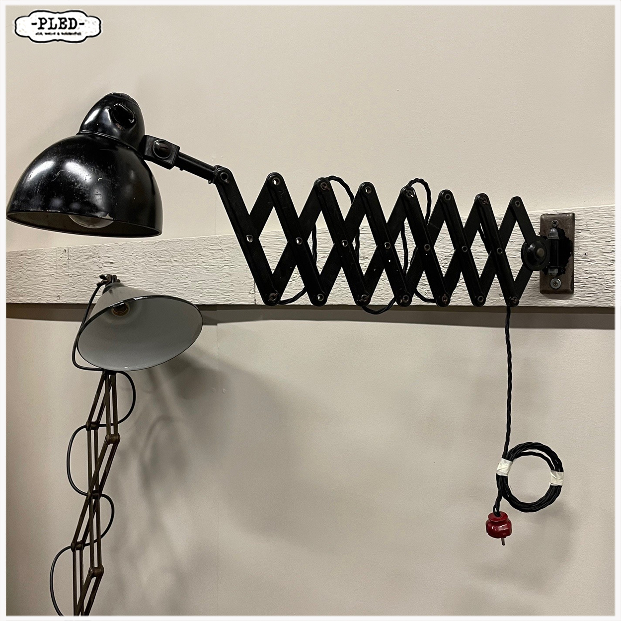 Oude, vooroorlogse schaarlamp van Böhme und Hennen, Bauhaus - Afbeelding 8