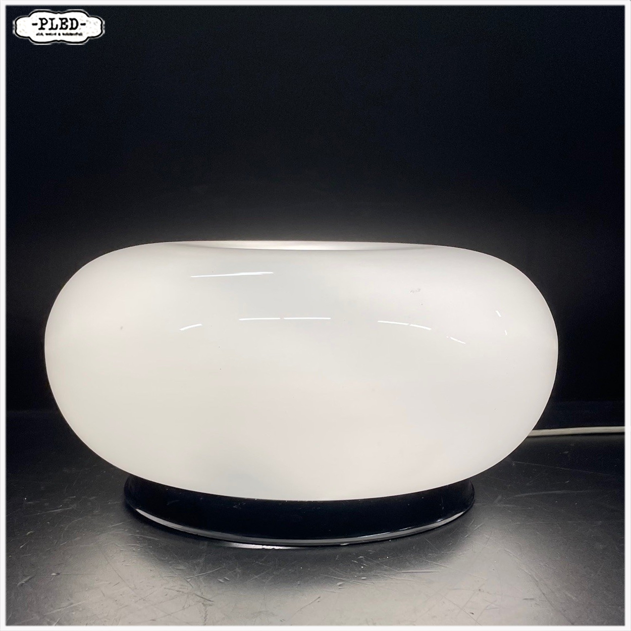 Stijlvolle opaalglazen plafonnière uit Tsjechoslowakije (jaren 70) - Afbeelding 4