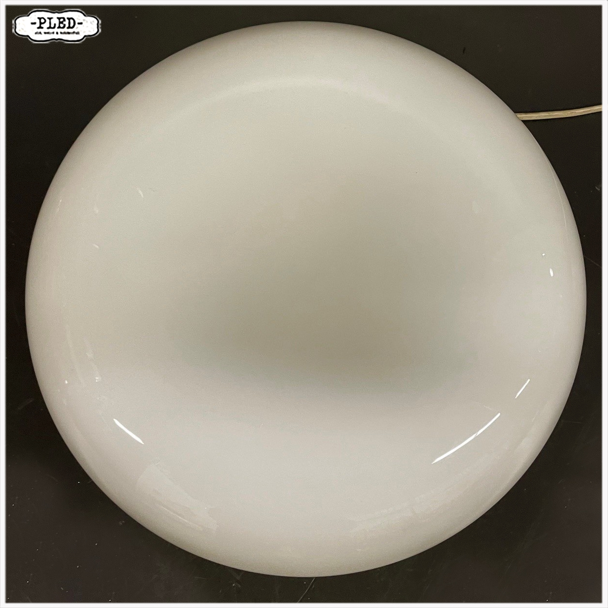 Stijlvolle opaalglazen plafonnière uit Tsjechoslowakije (jaren 70) - Afbeelding 5