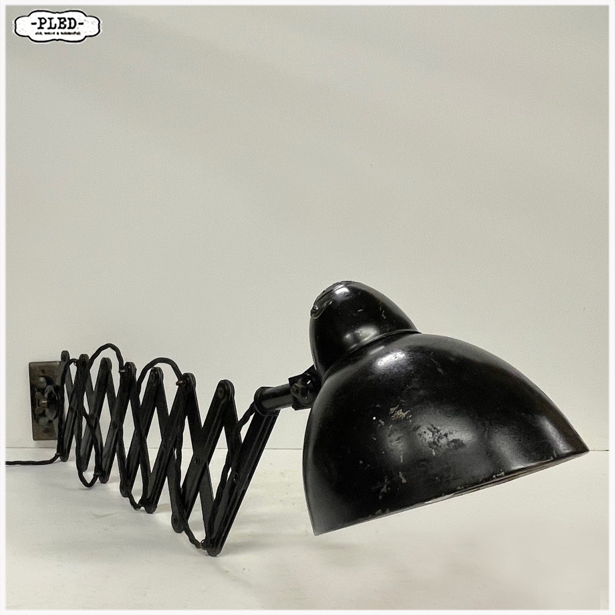 Oude, vooroorlogse schaarlamp van Böhme und Hennen, Bauhaus - Afbeelding 3