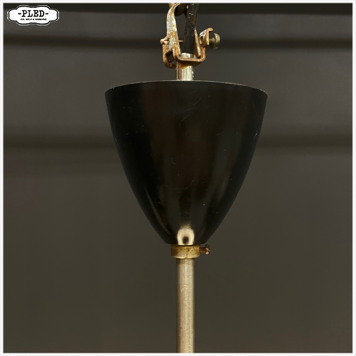 Diamantvormige vintage opaalglazen pendellamp, Bohemen, sixties - Afbeelding 13