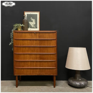 Deense ladekast, teakfineer, Hanbjerg Møbelfabrik