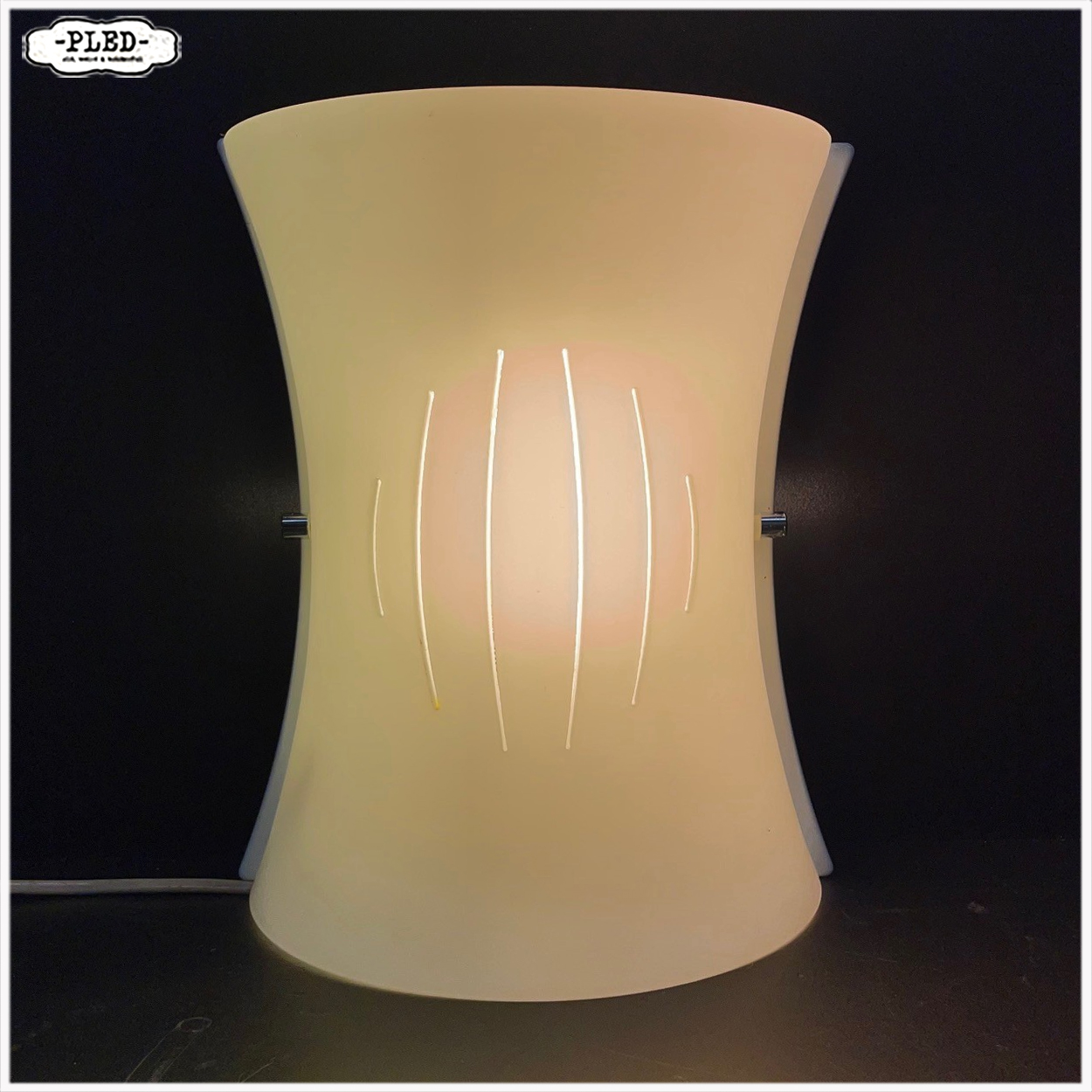 Vintage VeArt Fama wandlamp, geëtst glas, Italië