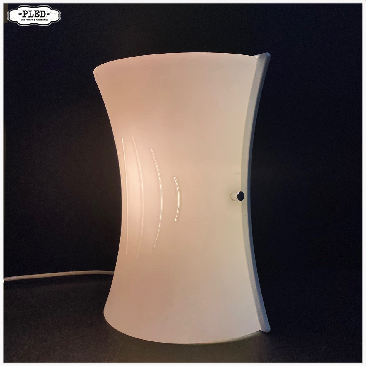 Vintage VeArt Fama wandlamp, geëtst glas, Italië - Afbeelding 4