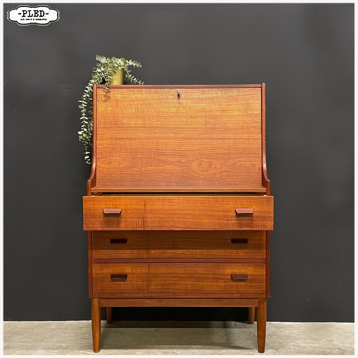 Vintage Deens teak secretaire, 1960s, Poul Volther - Afbeelding 2