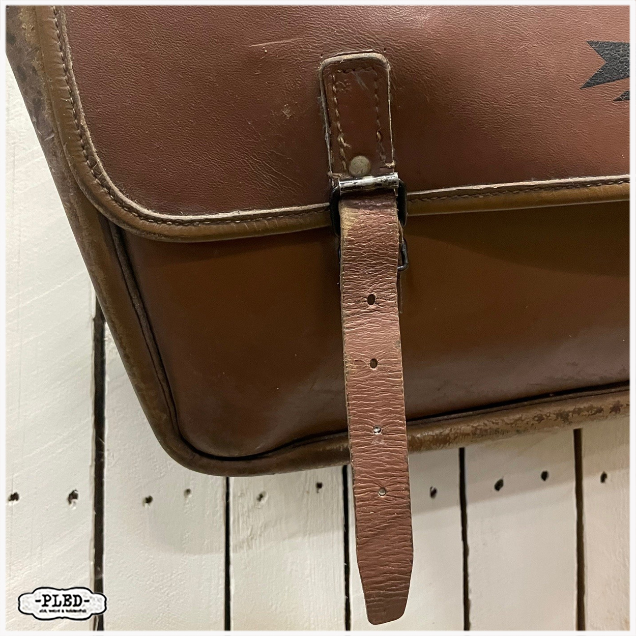 Oude lederen tas van La Poste - Afbeelding 4