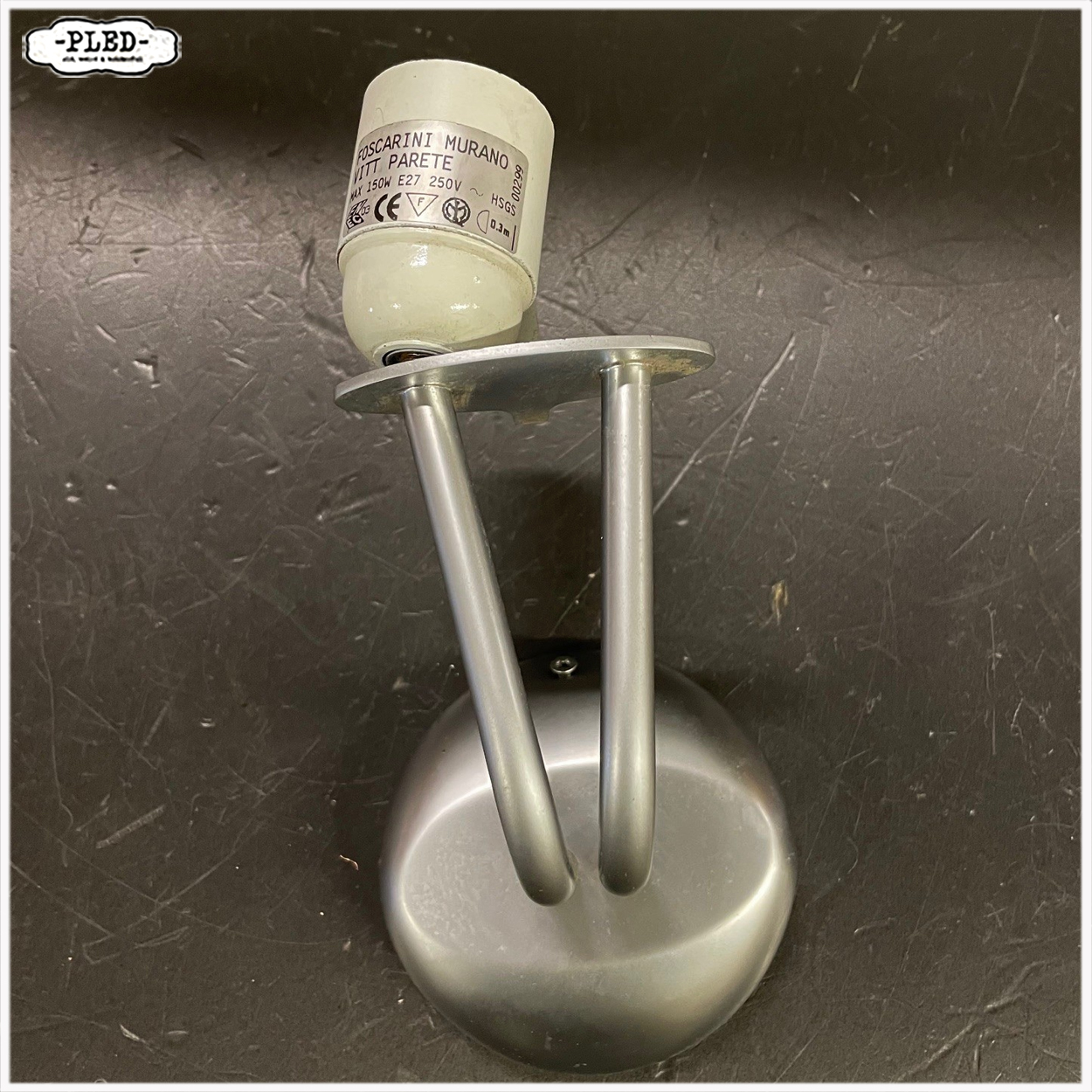 Vintage Foscarini Vitt wandlamp, mat glas en metaal - Afbeelding 8