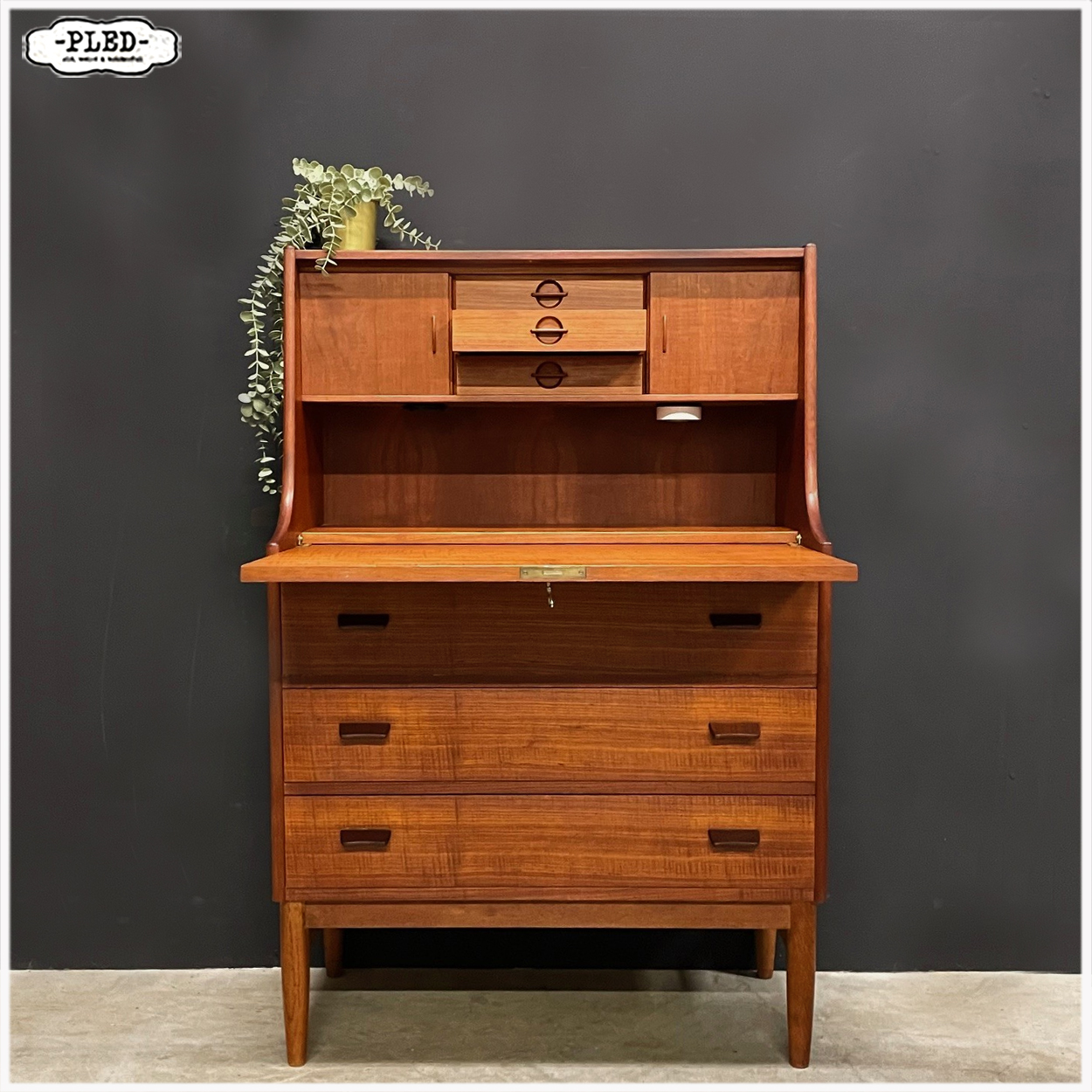 Vintage Deens teak secretaire, 1960s, Poul Volther - Afbeelding 4