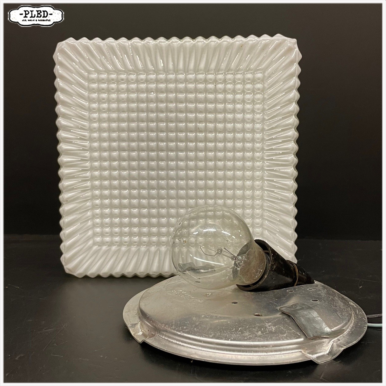 opaline plafonnière / wandlamp – jaren 60/70, Bohemen - Afbeelding 7