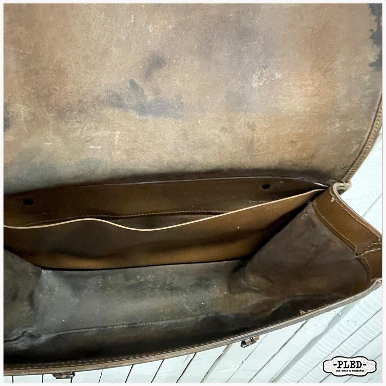 Oude lederen tas van La Poste - Afbeelding 5
