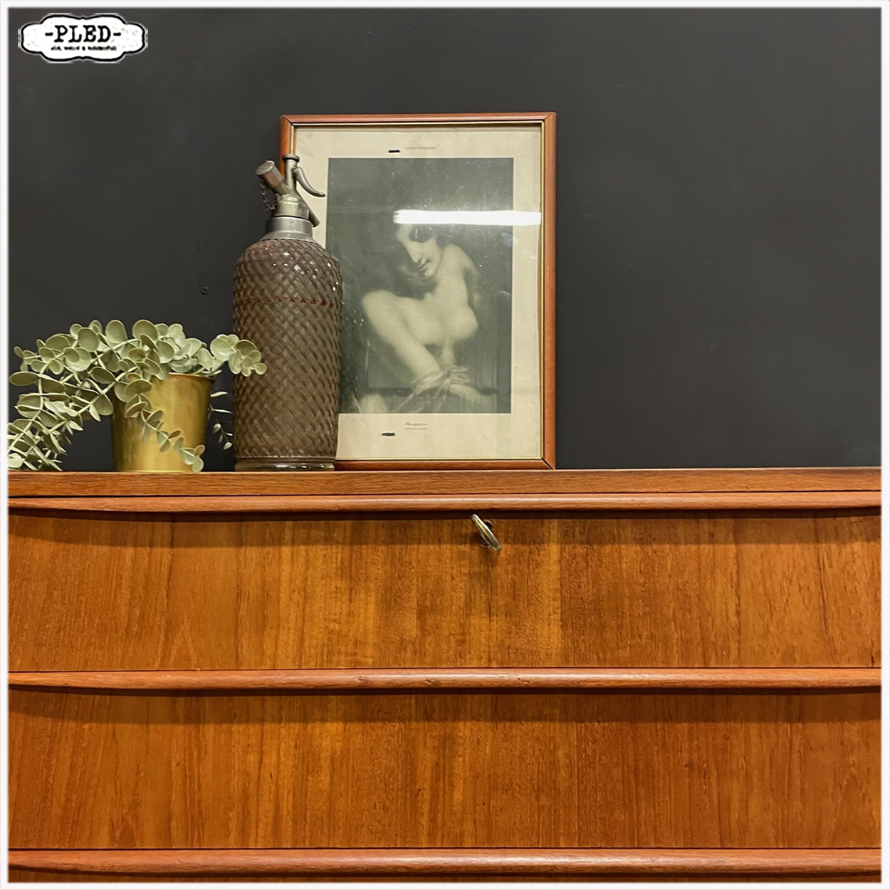 Deense ladekast, teakfineer, Hanbjerg Møbelfabrik - Afbeelding 6