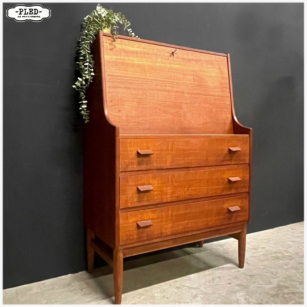 Vintage Deens teak secretaire, 1960s, Poul Volther - Afbeelding 9