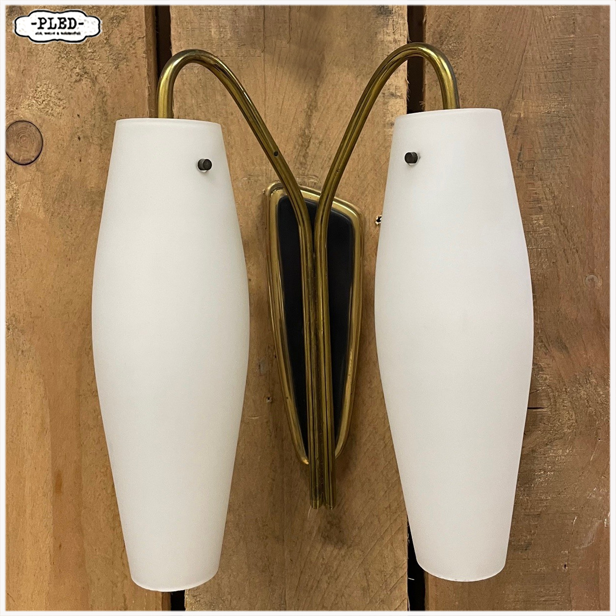 Vintage messing wandlampje - Afbeelding 9