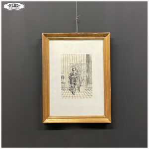 Humoristische tekening in lijst