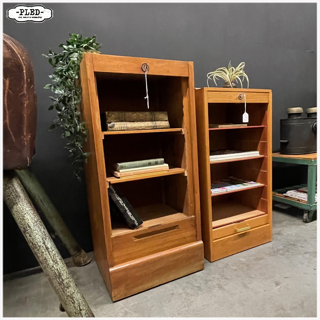 Vintage roldeurkastje, H90 cm - Afbeelding 8