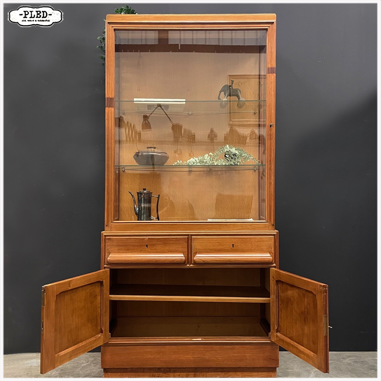 Antieke mahonie houten presentatiekast, circa 1920, Amsterdam - Afbeelding 5