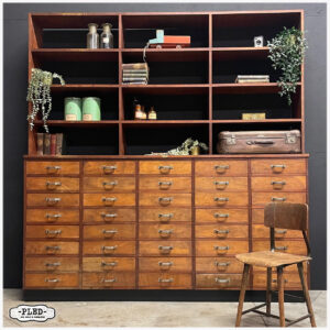 Grote, industriële werkplaatskast / ladekast – België, ca.1950