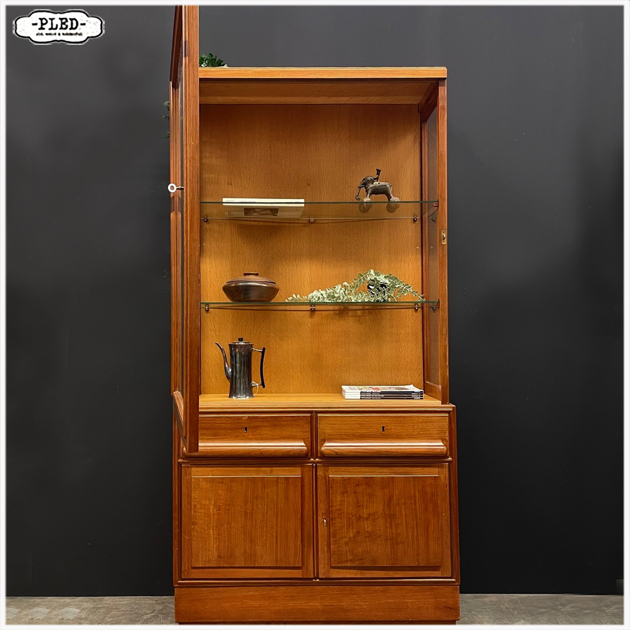 Antieke mahonie houten presentatiekast, circa 1920, Amsterdam - Afbeelding 3