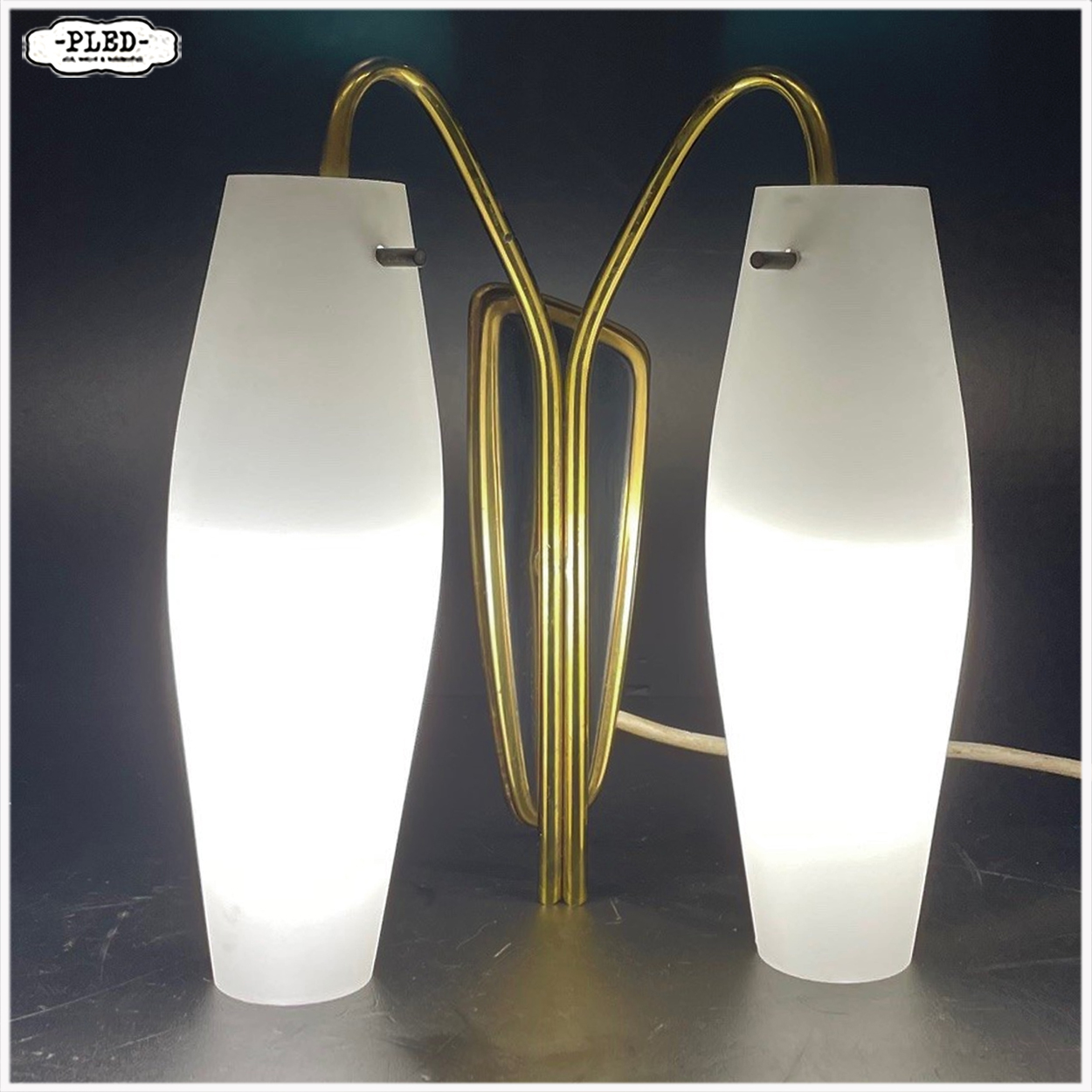 Vintage messing wandlampje - Afbeelding 2