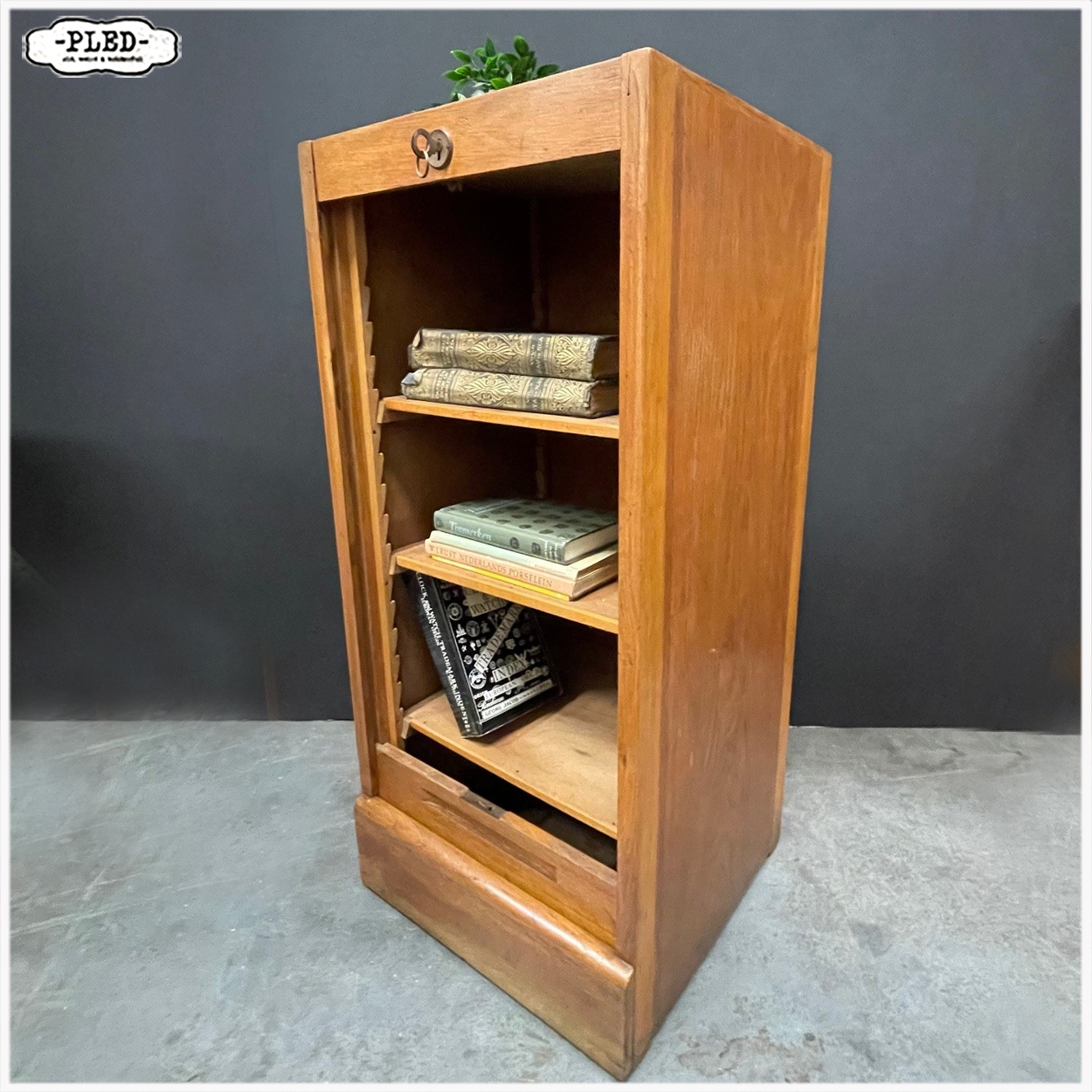 Vintage roldeurkastje, H90 cm - Afbeelding 5