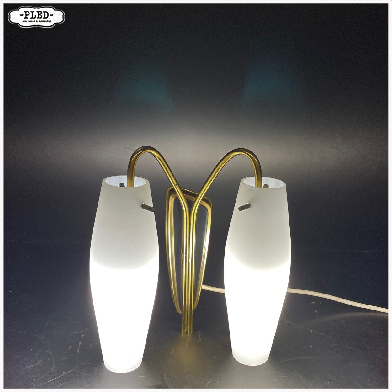 Vintage messing wandlampje - Afbeelding 3