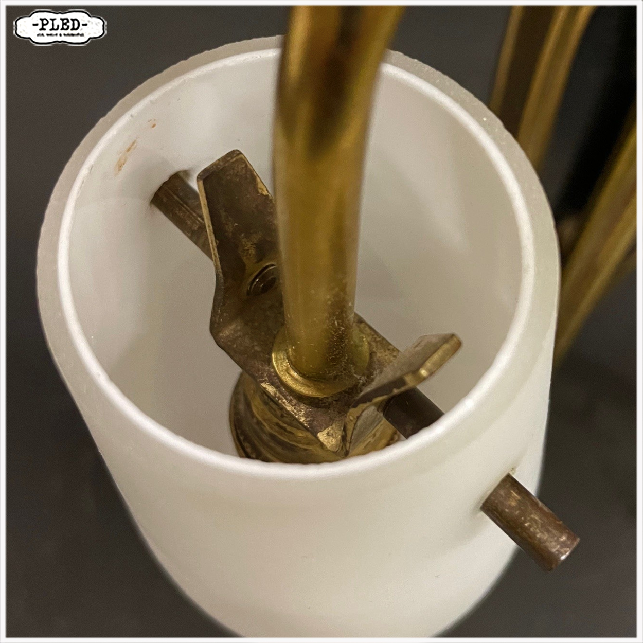 Vintage messing wandlampje - Afbeelding 5