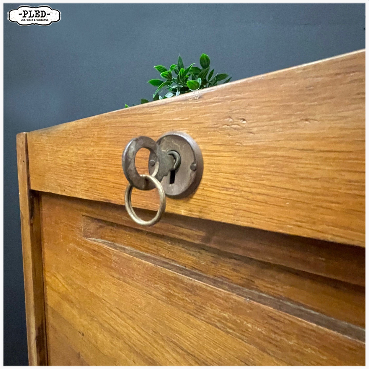 Vintage roldeurkastje, H90 cm - Afbeelding 10