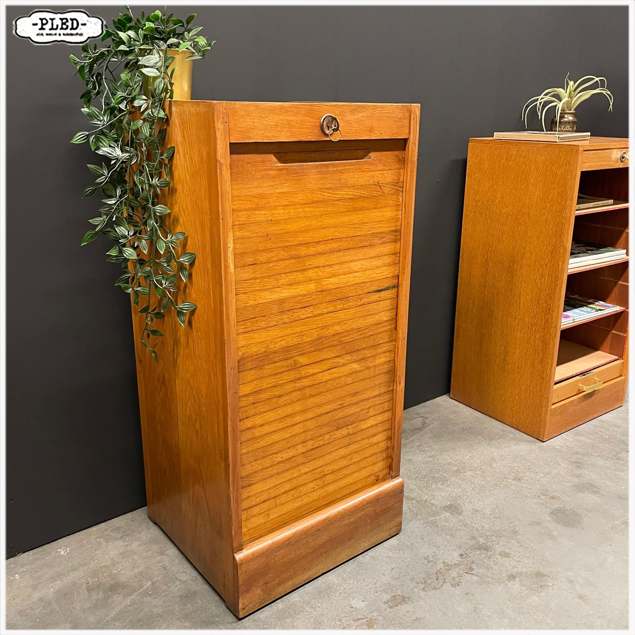 Vintage roldeurkastje, H90 cm - Afbeelding 7