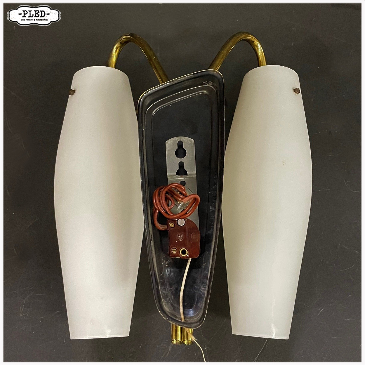 Vintage messing wandlampje - Afbeelding 7