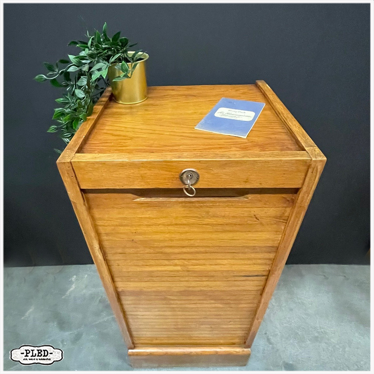 Vintage roldeurkastje, H90 cm - Afbeelding 6