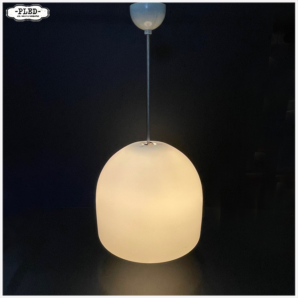 Grote opaline pendellampen, Tsjechië, jaren 70 - Afbeelding 4