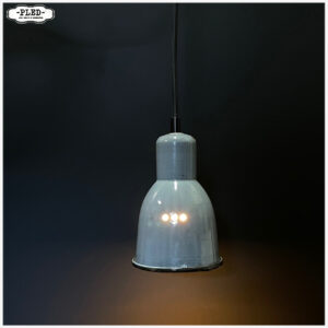 Oud, licht blauw geëmailleerd Bauhaus hanglampje