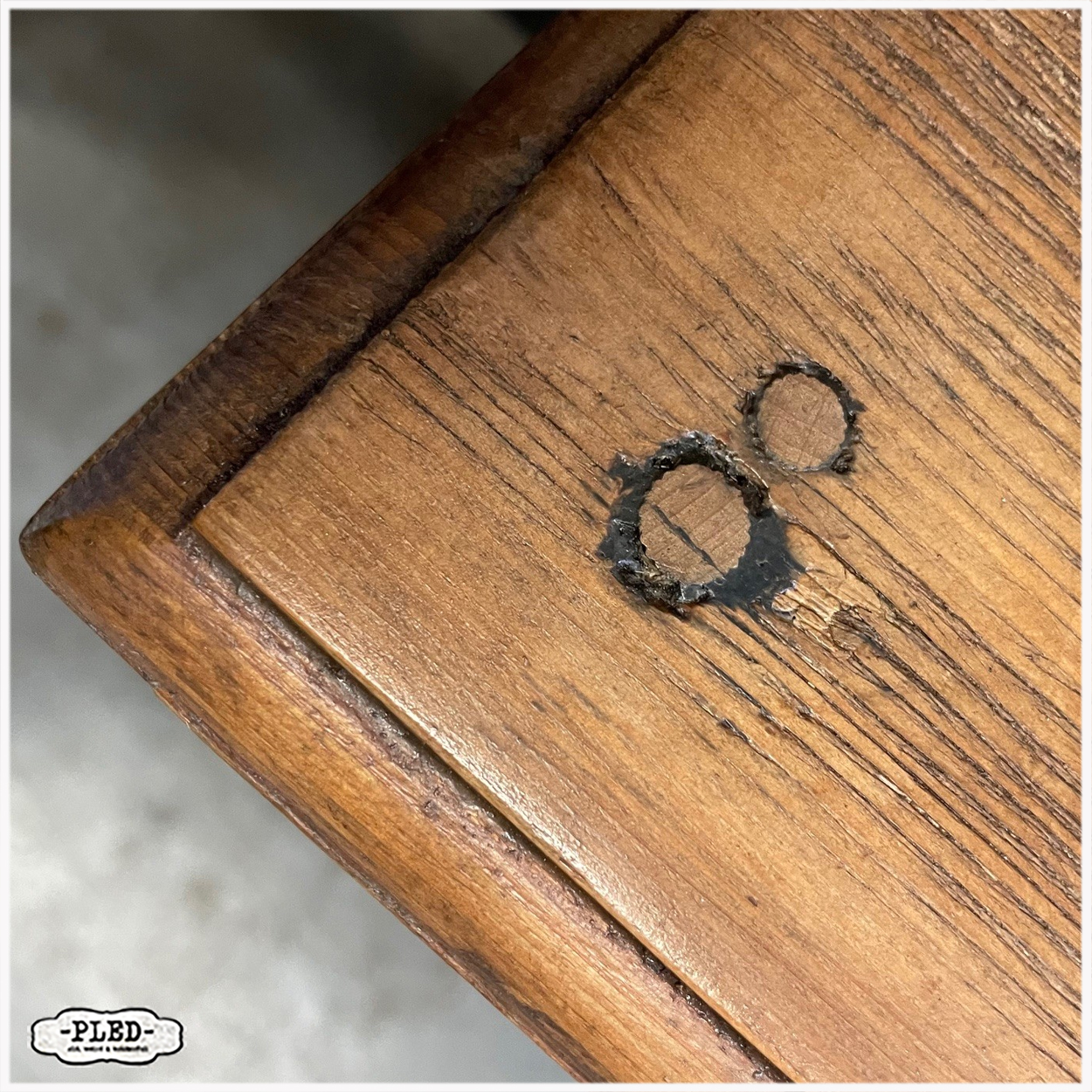 Oude, grenen toonbank met zes lades - Afbeelding 10