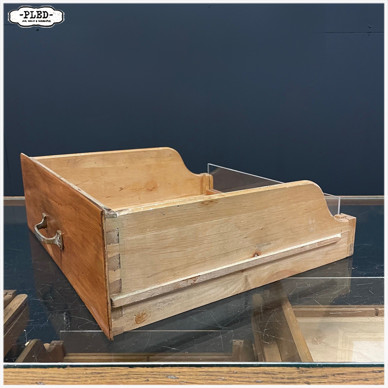 Vintage toonbank met 20 lades, B168,5 cm - Afbeelding 15