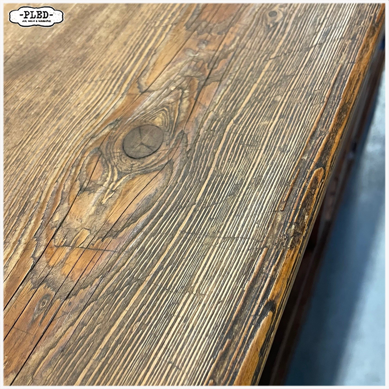 Oude, grenen toonbank met zes lades - Afbeelding 13