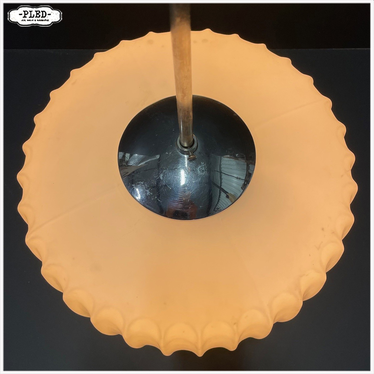 Erg fraaie, karakteristieke opaline pendellamp, Bohemen 1960s - Afbeelding 8