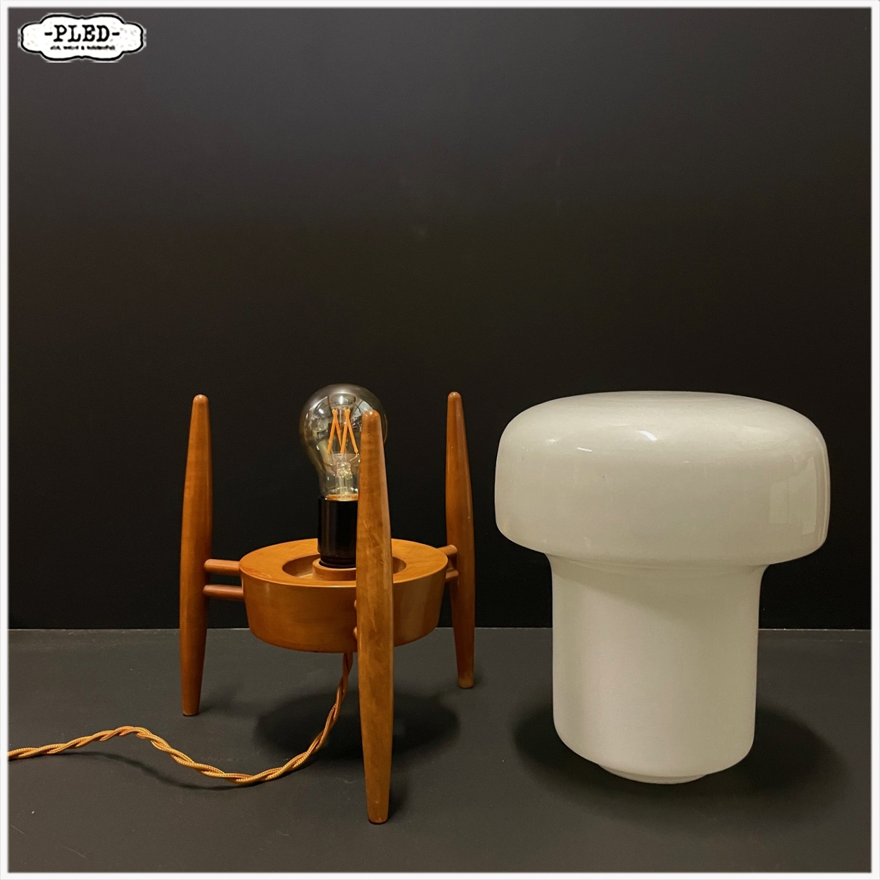 Opaline tafellamp, Mushroom, ÚLUV, Tsjechoslowakije, 1960s - Afbeelding 12