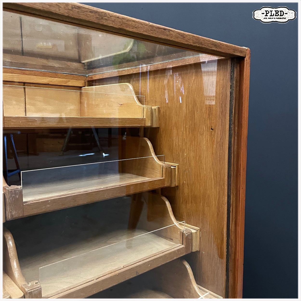 Vintage toonbank met 20 lades, B168,5 cm - Afbeelding 12