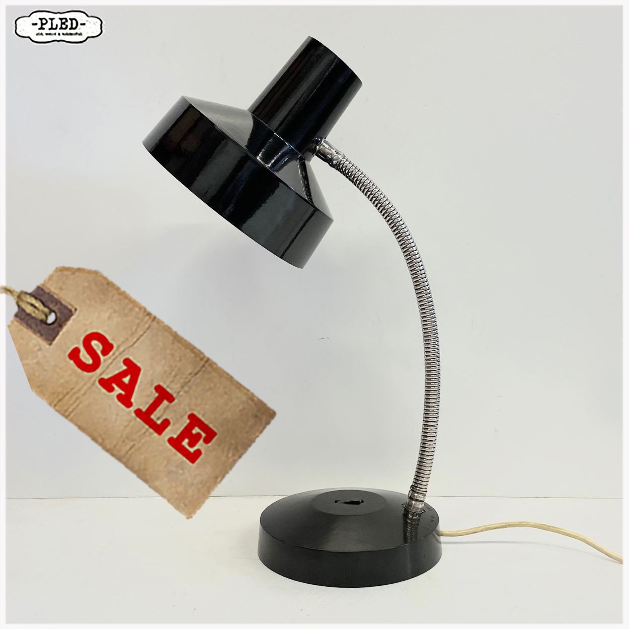Vintage bakelieten zwanenhalslamp