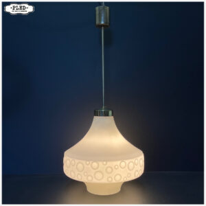 Vintage opaline pendelamp, space age, 1960s