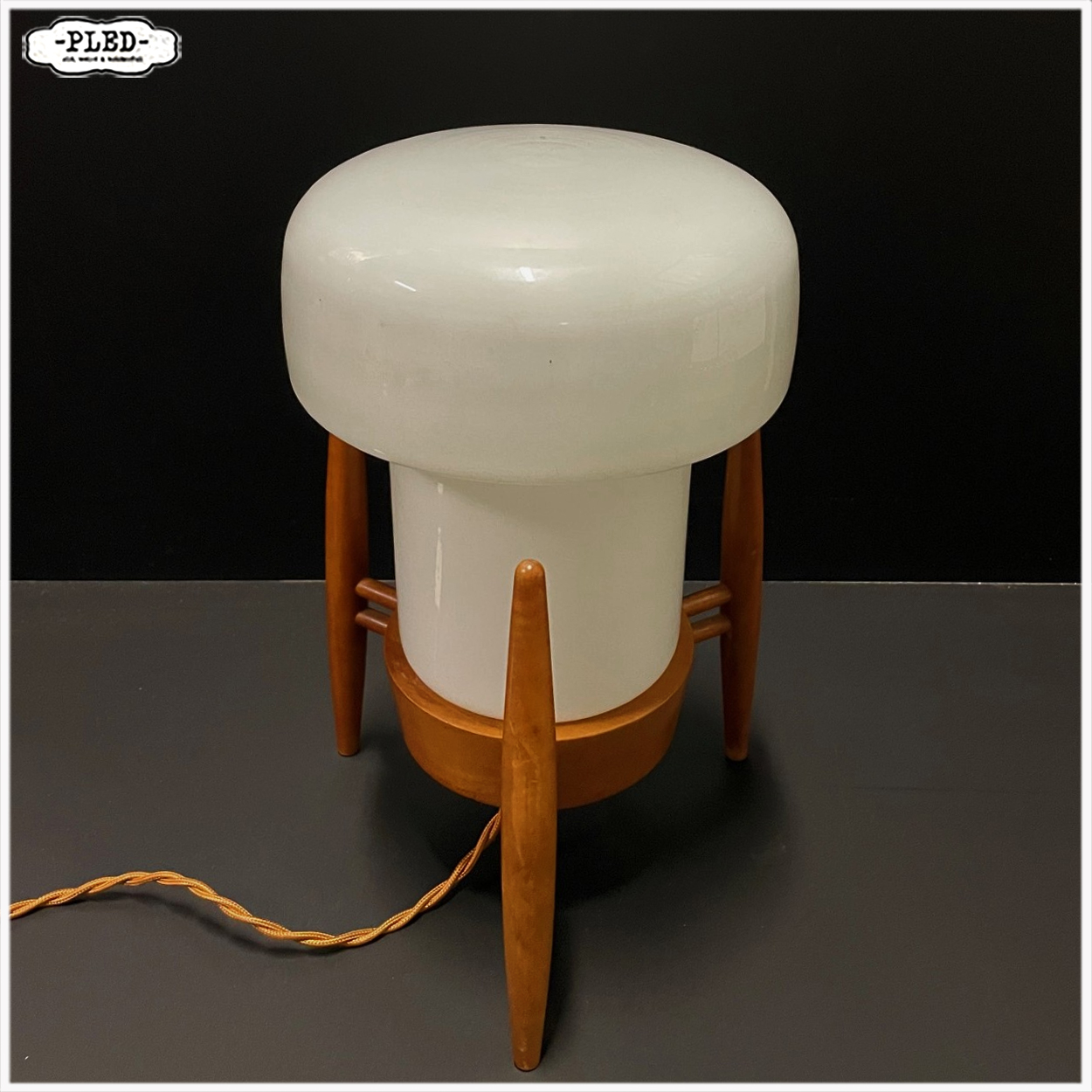 Opaline tafellamp, Mushroom, ÚLUV, Tsjechoslowakije, 1960s - Afbeelding 3