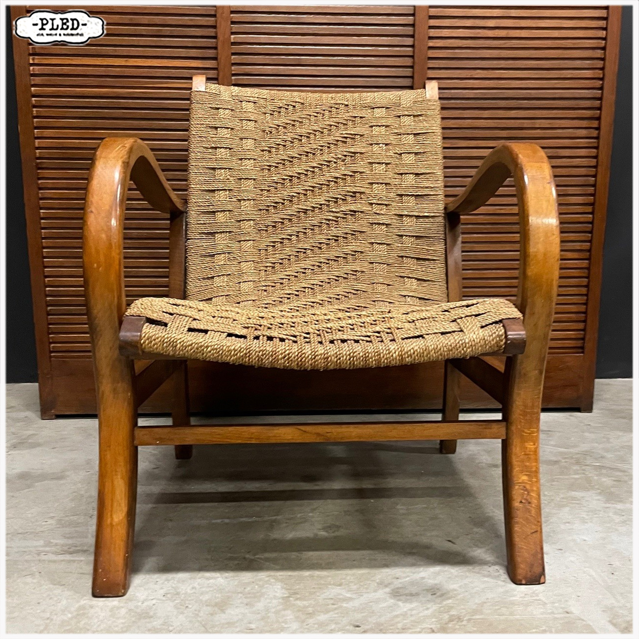 Bauhaus loungestoel van beukenhout en touw, Erich Dieckmann, Duitsland jaren 30 - Afbeelding 6