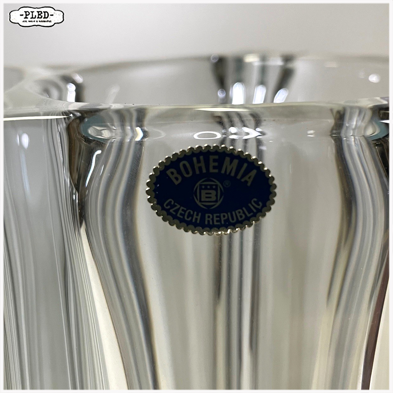 Twee kristallen vazen van Bohemia - Afbeelding 4