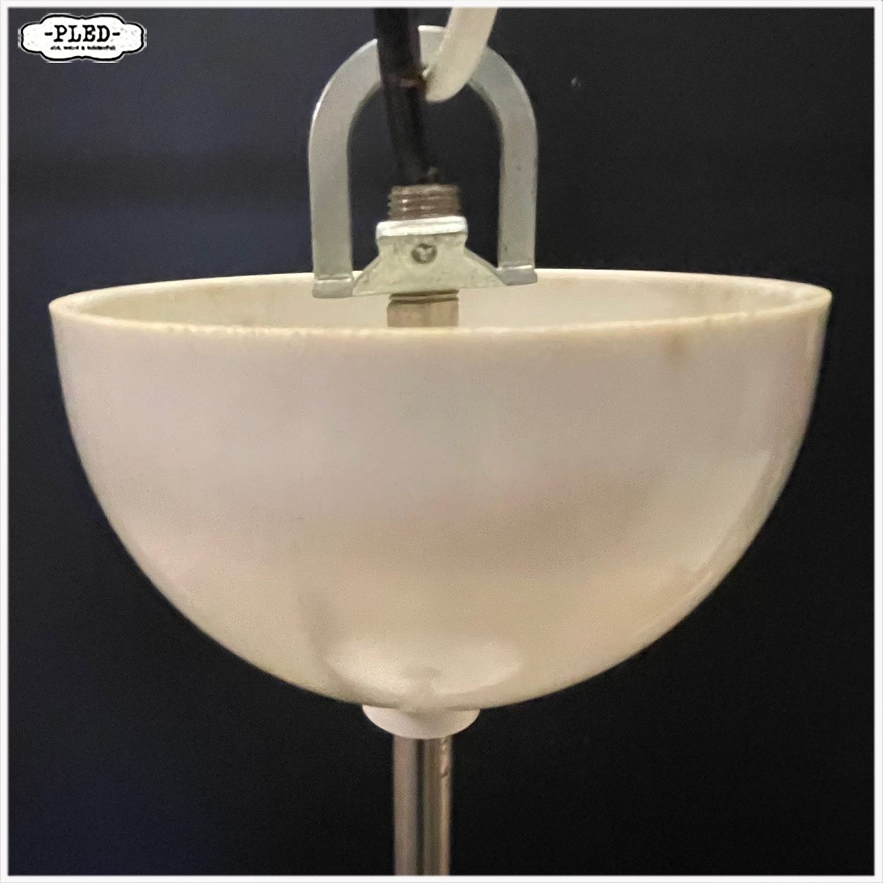 Grote opaline pendellampen, Tsjechië, jaren 70 - Afbeelding 10