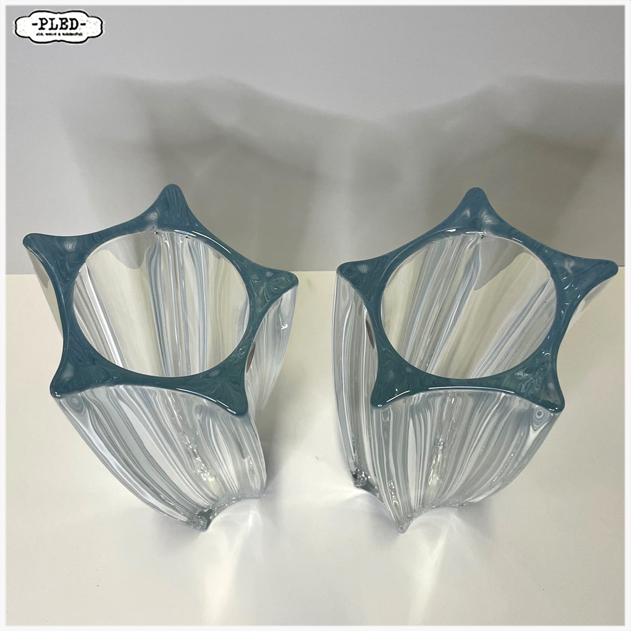 Twee kristallen vazen van Bohemia - Afbeelding 5