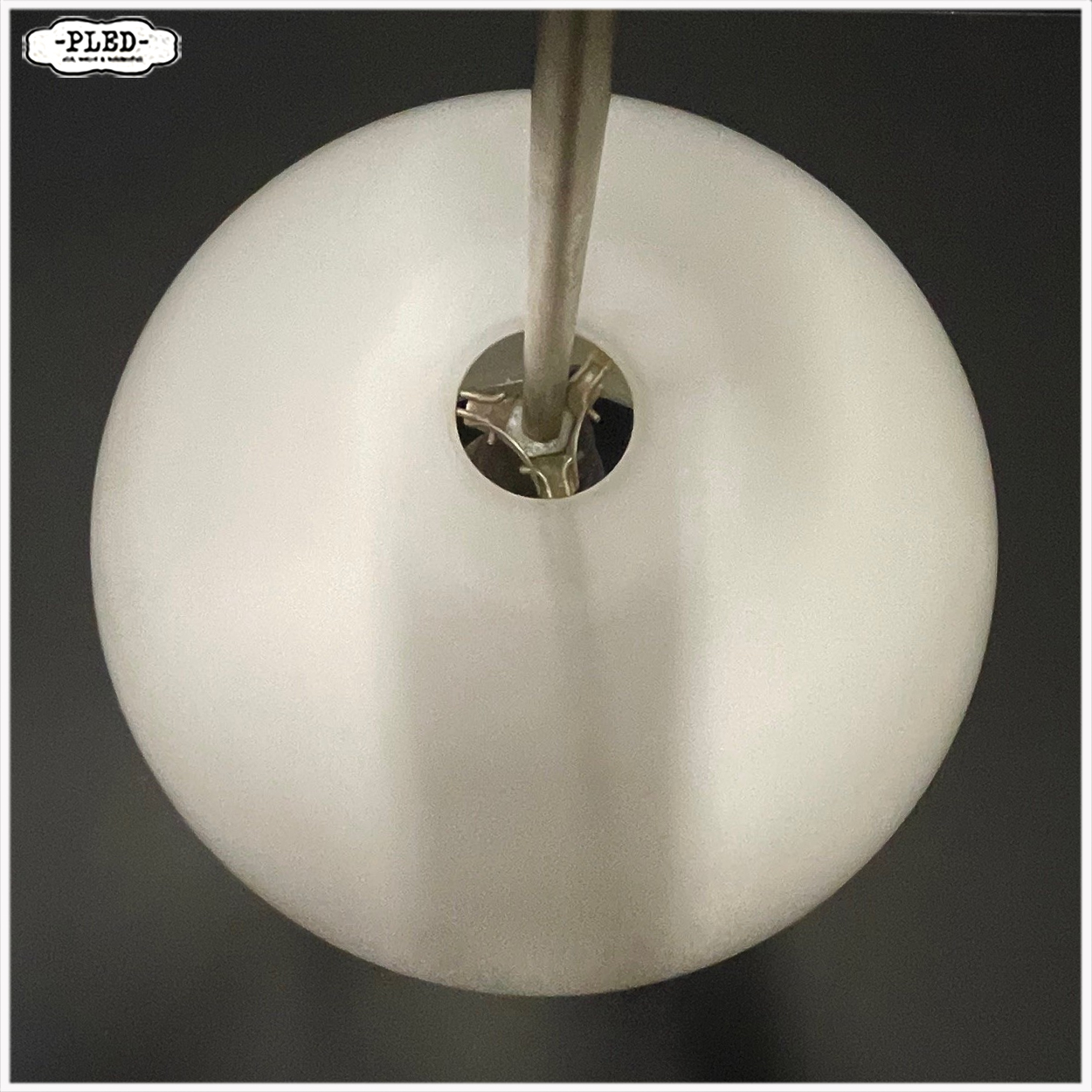 Grote opaline pendellampen, Tsjechië, jaren 70 - Afbeelding 7